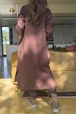 Scuba Stretch Funnel Neck Cocoon Dress Chocolate /3=